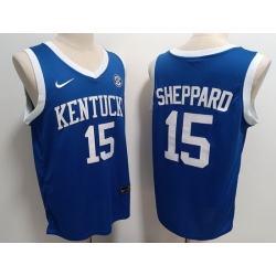 Men Kentucky Wildcats #15 Reed Sheppard Blue Stitched NCAA Jersey