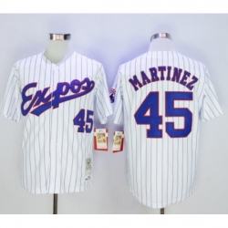 Toddler Montreal Expos 45 Pedro Martinez Baseball Stitched Jersey White Retro