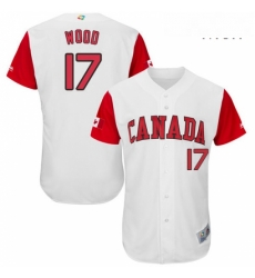 Mens Canada Baseball Majestic 17 Eric Wood White 2017 World Baseball Classic Authentic Team Jersey