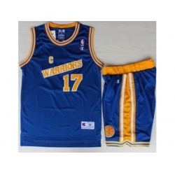 Golden State Warriors 17 Chris Mullin Blue Hardwood Classics NBA Jerseys Shorts Suits