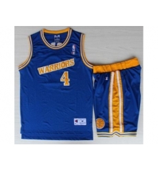 Golden State Warriors 4 Chris Webber Blue Hardwood Classics NBA Jerseys Shorts Suits