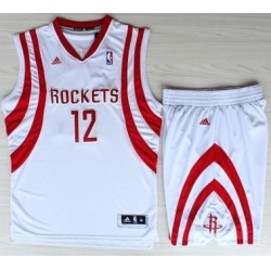 Houston Rockets 12 Dwight Howard White Revolution 30 Swingman NBA Jerseys Shorts Suits