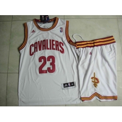 NBA Cleveland Cavaliers 23 LeBron James White Jerseys Shorts Set Suit