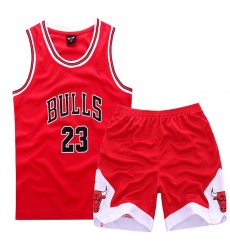 Youth NBA Chicago Bulls 23# Mickle Jordan Red Suit Sets