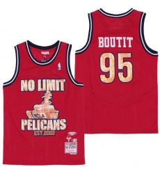 Men B&R Remix Jersey Pelicans 95 Boutit Red Throwback Jersey