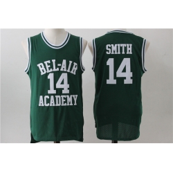 Men Bel Air Academy 14 Will Smith Green Stitched Movie Jersey