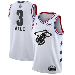 Heat #3 Dwyane Wade White Basketball Jordan Swingman 2019 All Star Game Jersey