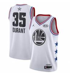 Warriors #35 Kevin Durant White Basketball Jordan Swingman 2019 All Star Game Jersey