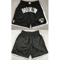 Men Brooklyn Nets Black Shorts  28Run Small 29