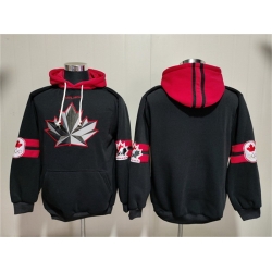 Men Team Canada Black Ageless Must Have Lace Up Pullover Hoodie