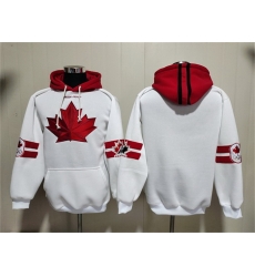 Men Team Canada White Ageless Must Have Lace Up Pullover Hoodie