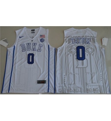 Blue Devils #0 Jayson Tatum White Basketball Elite Stitched NCAA Jersey