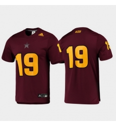 Men Arizona State Sun Devils 19 Maroon Replica Football Jersey