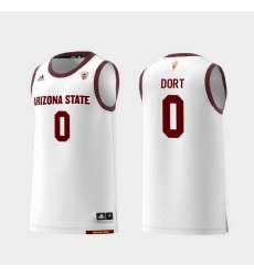 Men Arizona State Sun Devils Luguentz Dort White Replica College Basketball Jersey