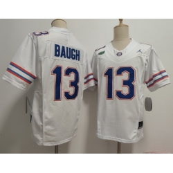 Men Florida Gators  13 Jadan Baugh White F U S E  Stitched Jersey
