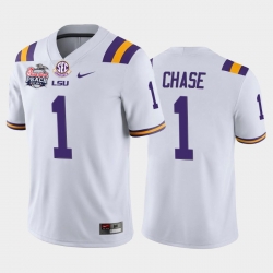 LSU Tiger Ja'Marr Chase White Home Men'S Jersey