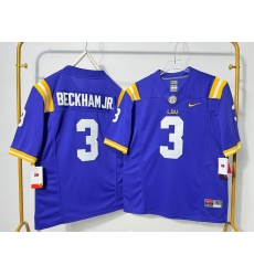 Men LSU Tigers 3 Odell Beckham Jr. Purple F U S E Stitched Jersey Men LSU Tigers 3 Odell Beckham Jr. Purple F U S E Stitched Jersey