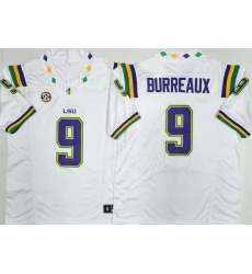 Men LSU Tigers  9 Joe Burreaux White 2026 F U S E  Stitched Jersey