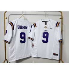 Men LSU Tigers 9 Joe Burrow White F U S E Stitched Jersey