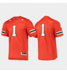 Men Miami Hurricanes 1 Orange Premier Football Jersey