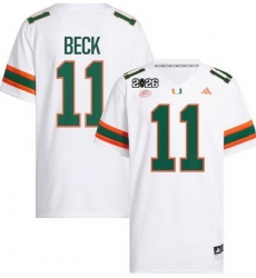 Men Miami Hurricanes 11 Carson Beck White 2026 Patch Stitched Football Jersey Men Miami Hurricanes 11 Carson Beck White 2026 Patch Stitched Football Jersey