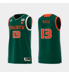 Men Miami Hurricanes Anthony Mack Green Replica College Basketball Jersey