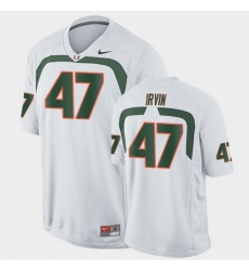 Men Miami Hurricanes Michael Irvin Game White College Football Jersey