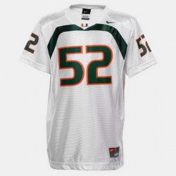 Men Miami Hurricanes Ray Lewis College Football White Jersey