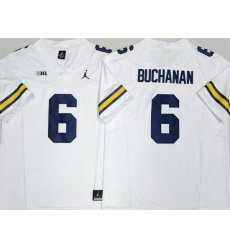 Men Michigan Wolverines 6 JJ BUCHANAN White 2026 F U S E Stitched Jersey Men Michigan Wolverines 6 JJ BUCHANAN White 2026 F U S E Stitched Jersey