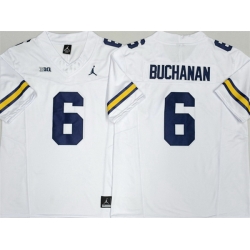 Men Michigan Wolverines  6 JJ BUCHANAN White 2026 F U S E  Stitched Jersey