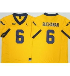 Men Michigan Wolverines  6 JJ BUCHANAN Yellow 2026 F U S E  Stitched Jersey