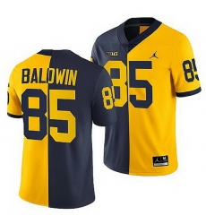 Michigan Wolverines 2021 22 Daylen Baldwin Navy Maize Split Edition College Football Jersey