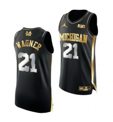 Michigan Wolverines Franz Wagner 2021 March Madness Golden Authentic Black Jersey