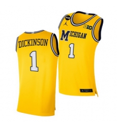 Michigan Wolverines Hunter Dickinson Yellow Blm Social Justice Men Jersey