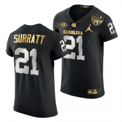 North Carolina Tar Heels Chazz Surratt Black 2021 Orange Bowl Golden Edition Jersey