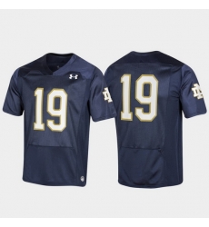 Men Notre Dame Fighting Irish 19 Navy Replica Jersey