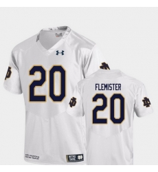 Men Notre Dame Fighting Irish C'Bo Flemister 20 White College Football Replica Jersey