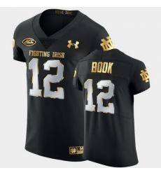 Men Notre Dame Fighting Irish Ian Book Golden Edition Black Authentic Jersey