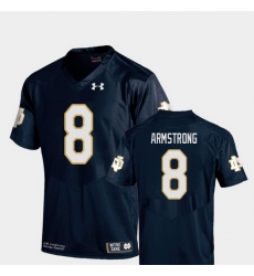 Men Notre Dame Fighting Irish Jafar Armstrong 8 Navy College Football Replica Jersey