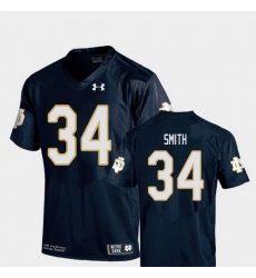 Men Notre Dame Fighting Irish Jahmir Smith 34 Navy College Football Replica Jersey