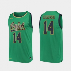 Men Notre Dame Fighting Irish Nate Laszewski Replica Kelly Green College Basketball 2019 20 Jersey