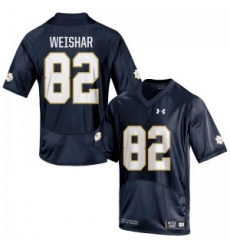 Men Under Armour 82 Replica Navy Blue Nic Weishar Notre Dame Fighting Irish Alumni Football Jersey