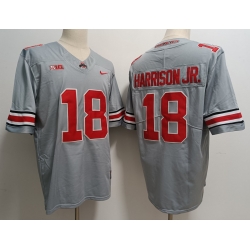 Men Nike Ohio State Buckeyes #18 Marvin Harrison Jr. Gray College Football Jersey