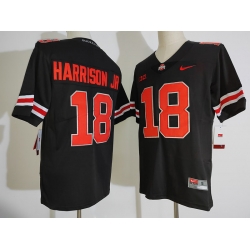 Men Ohio State Buckeyes 18 Marvin Harrison Jr. Black College Football Jersey