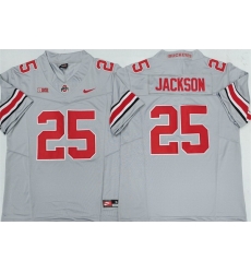 Men Ohio State Buckeyes 25 Lamar Bo Jackson Grey 2025 F U S E  Limited Stitched Jersey