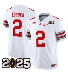 Men's Ohio State Buckeyes #2 Emeka Egbuka Black 2025 CFP Final Patch F.U.S.E. Vapor Limited Stitched Football Jersey