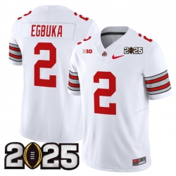 Men's Ohio State Buckeyes #2 Emeka Egbuka Black 2025 CFP Final Patch F.U.S.E. Vapor Limited Stitched Football Jersey
