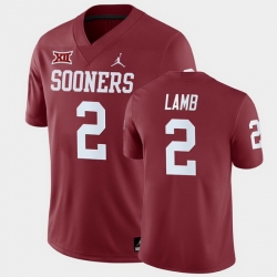 Oklahoma Sooners Ceedee Lamb Crimson Home Men'S Jersey