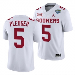 Oklahoma Sooners T.J. Pledger White 2020 Cotton Bowl Classic College Football Jersey