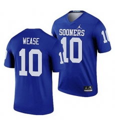 Oklahoma Sooners Theo Wease Blue Legend Men'S Jersey